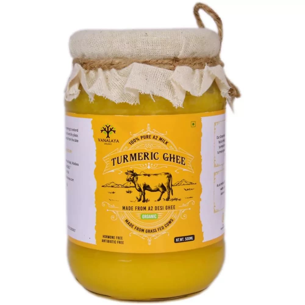 Vanalaya Turmeric Organic Ghee 500 ml bottle