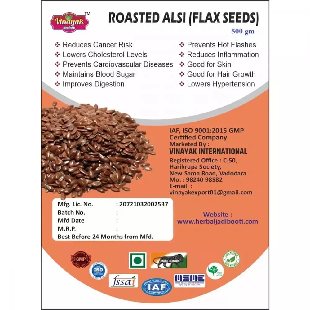 Vinayak Herbals Roasted Alsi (Flax Seeds) Main Image